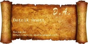 Detrik Anett névjegykártya